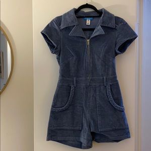 Show Me Your Mumu Corduroy Blue Romper
